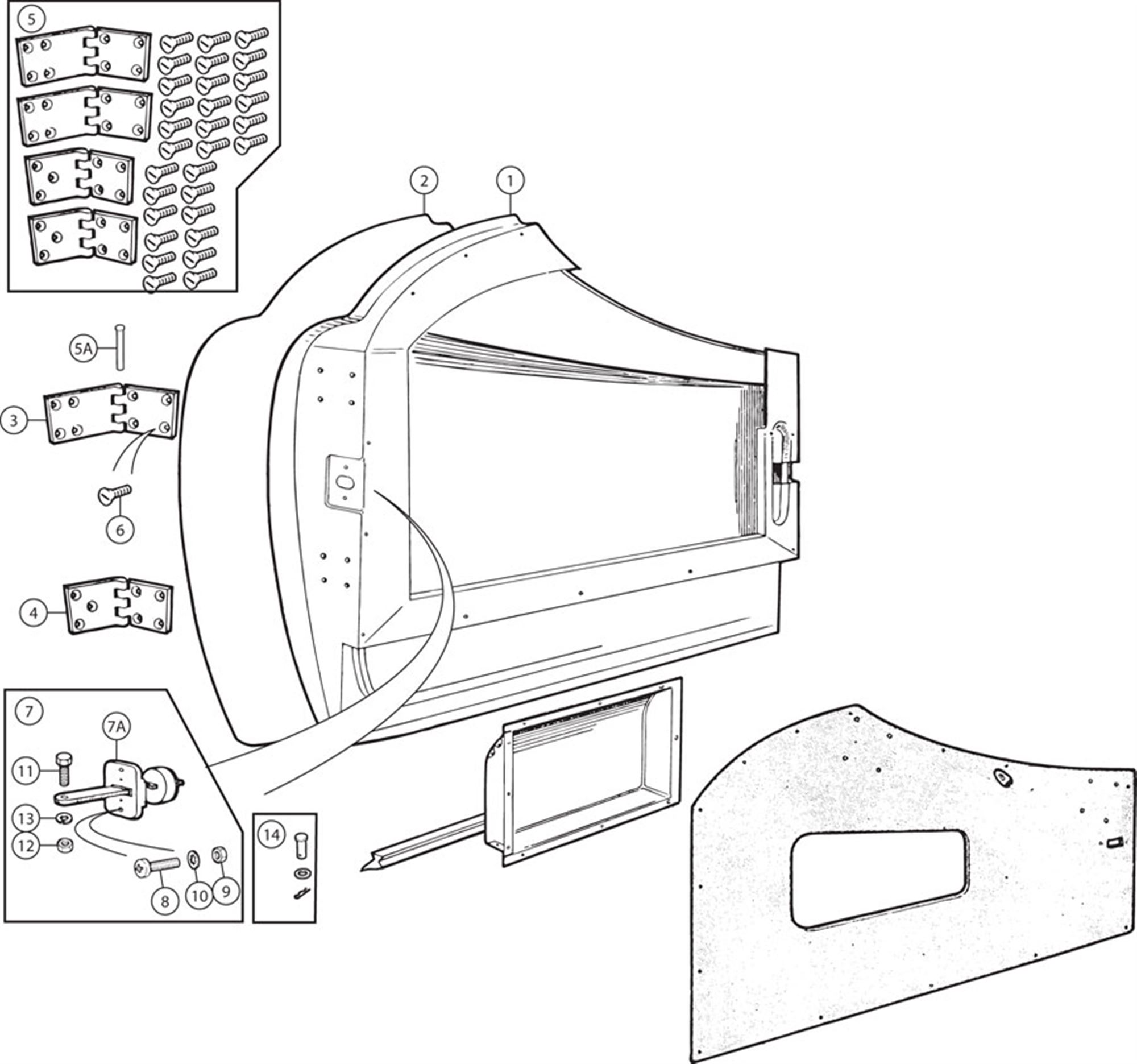 Triumph TR2-3A Doors and Hinges | Rimmer Bros