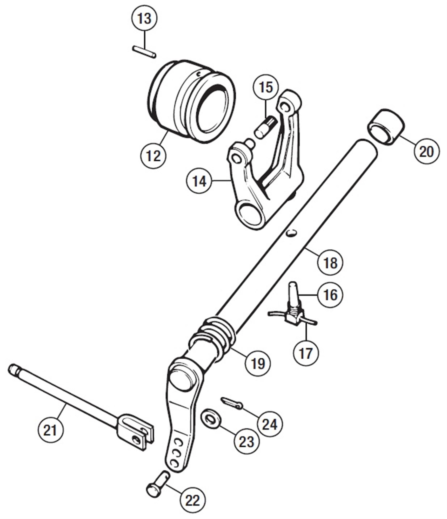 Triumph TR6 Clutch Operating Mechanism Rimmer Bros