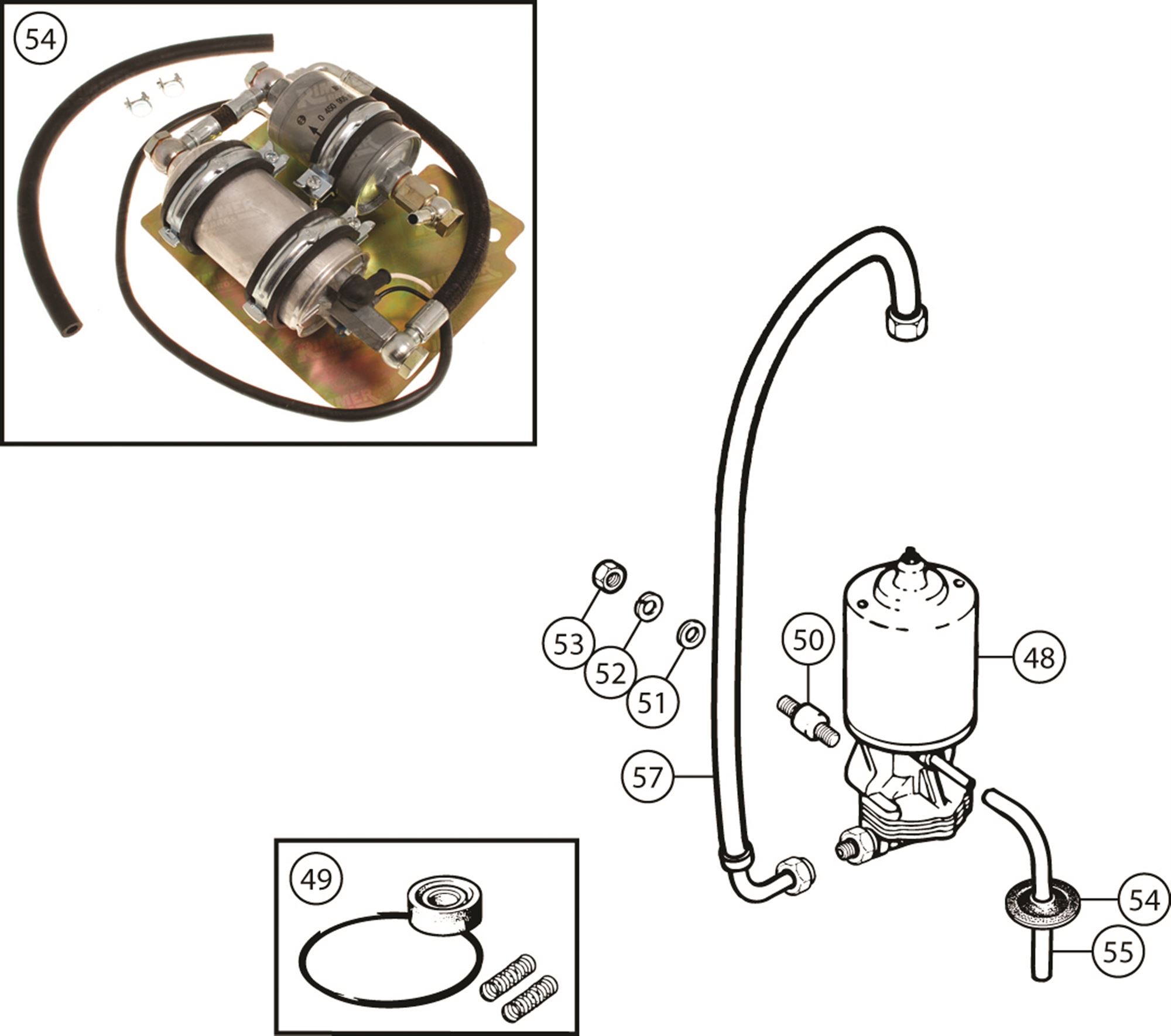 Triumph TR6 Fuel Pump and Pipework Pi Early Rimmer Bros
