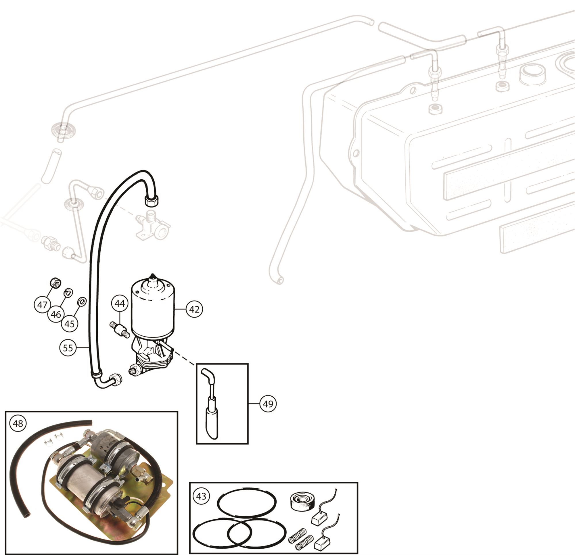 Triumph TR6 Fuel Pump and Pipework Pi Late Rimmer Bros