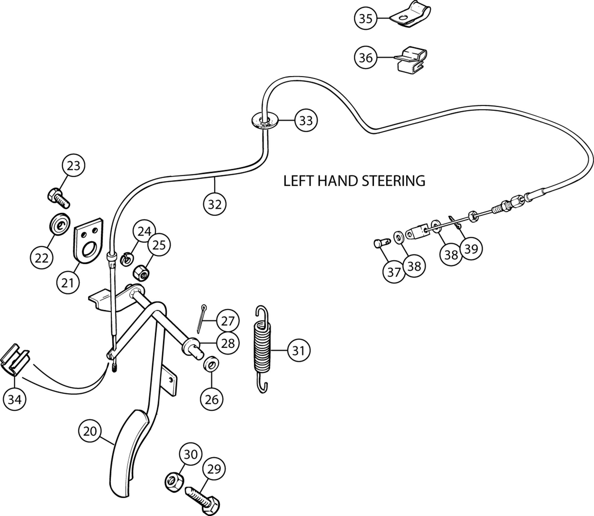 Triumph TR6 Accelerator Pedals and Cables LHD Rimmer Bros