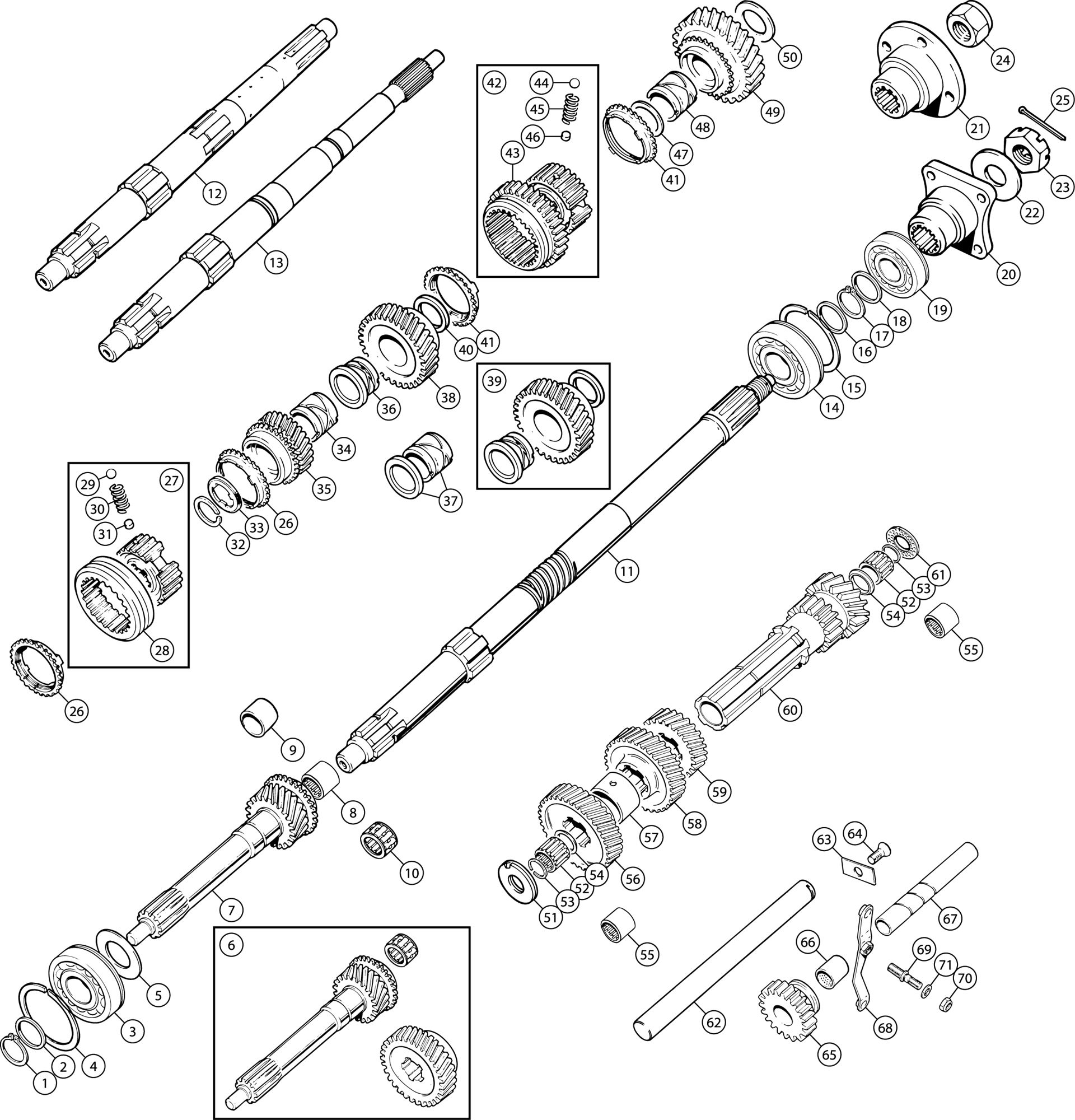 Triumph TR6 Constant Pinion and Mainshafts Rimmer Bros