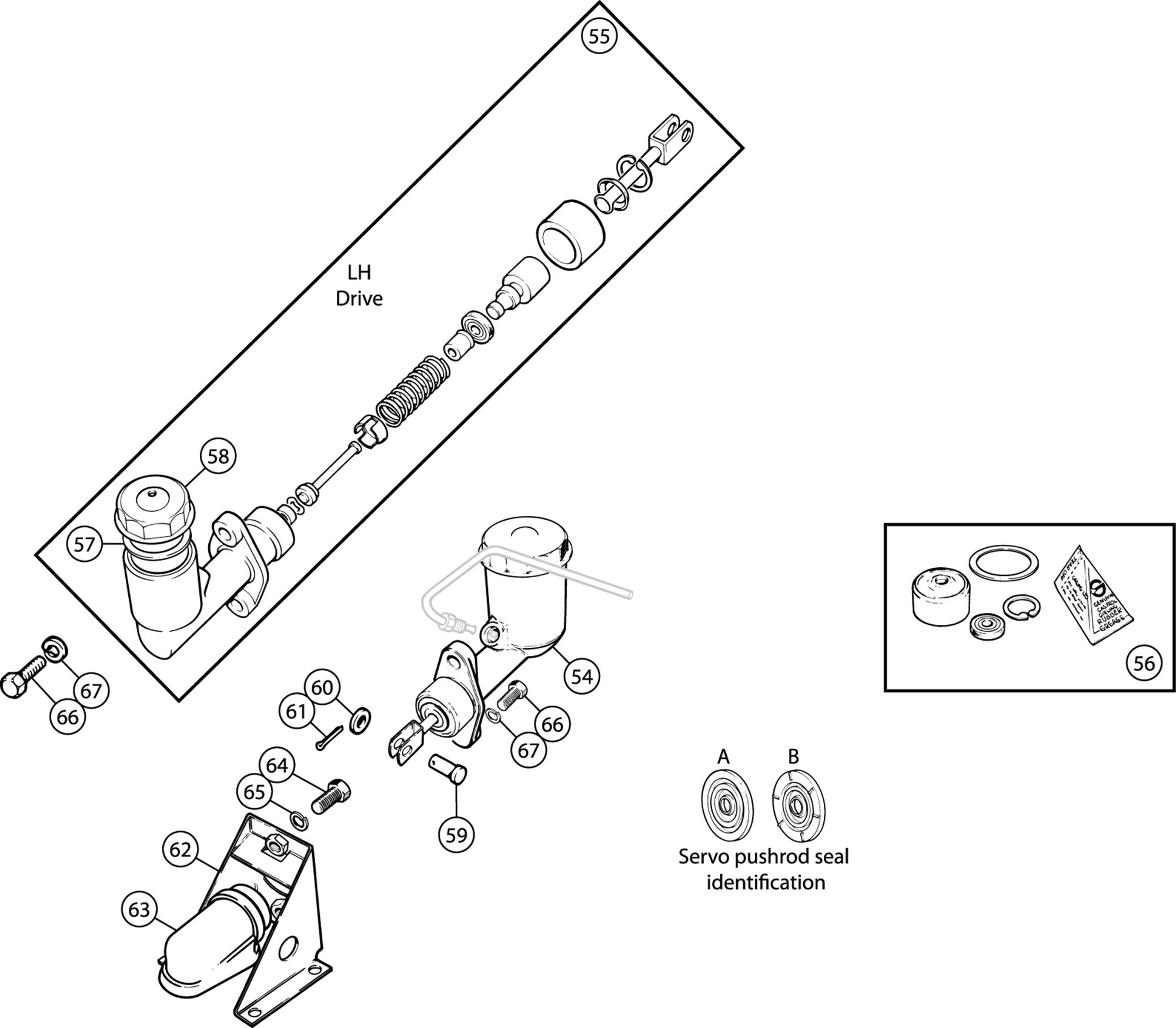 Triumph TR6 Clutch Master Cylinder & Bracketry Rimmer Bros
