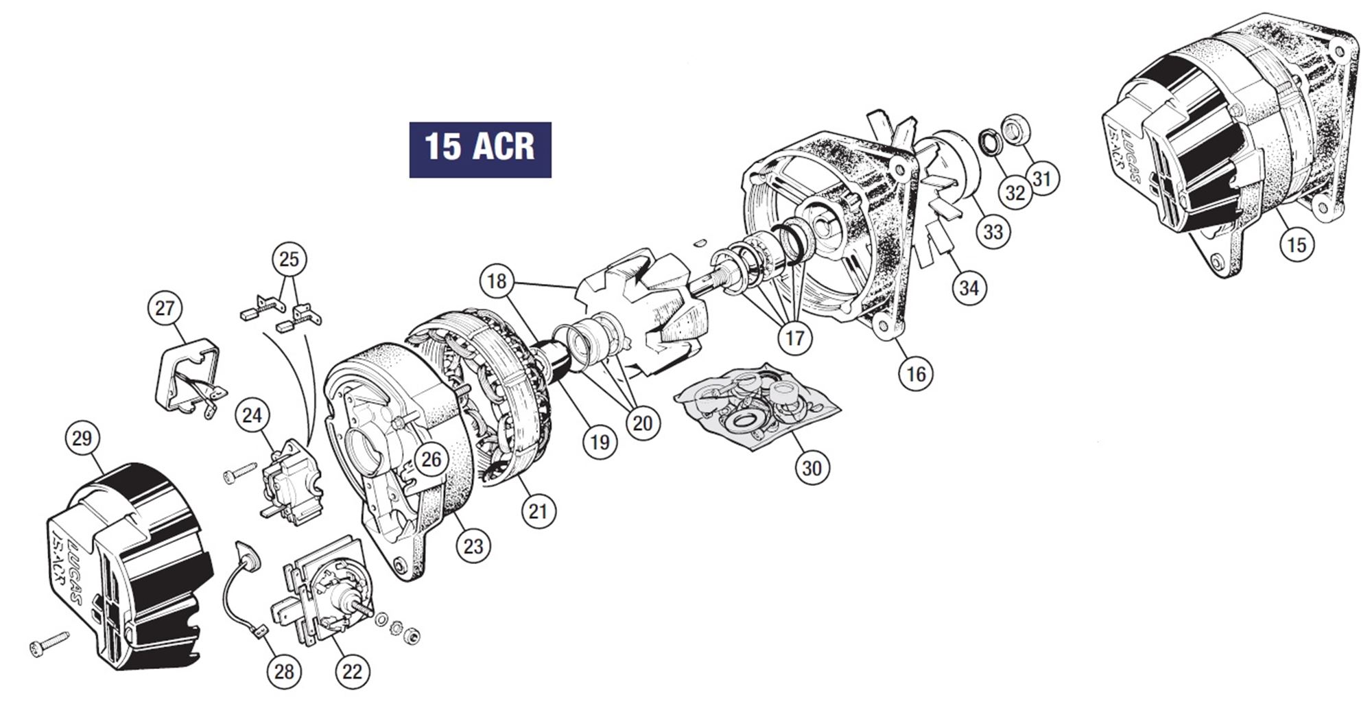 Triumph TR6 Lucas 15 ACR Alternator To C CP52785 Approx