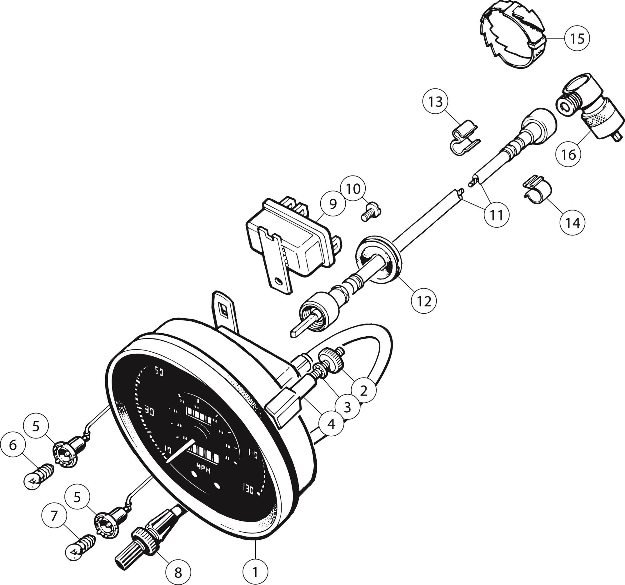 Triumph TR6 Speedometer CP/CC Series Rimmer Bros