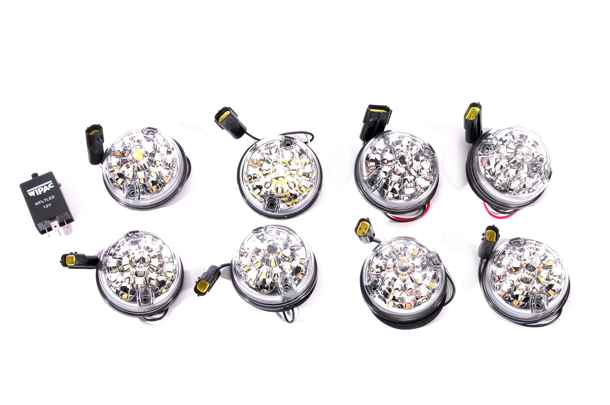 LED Clear Lamp Upgrade Kit 73mm (9pc) LL1780DELUXE Wipac Rimmer Bros