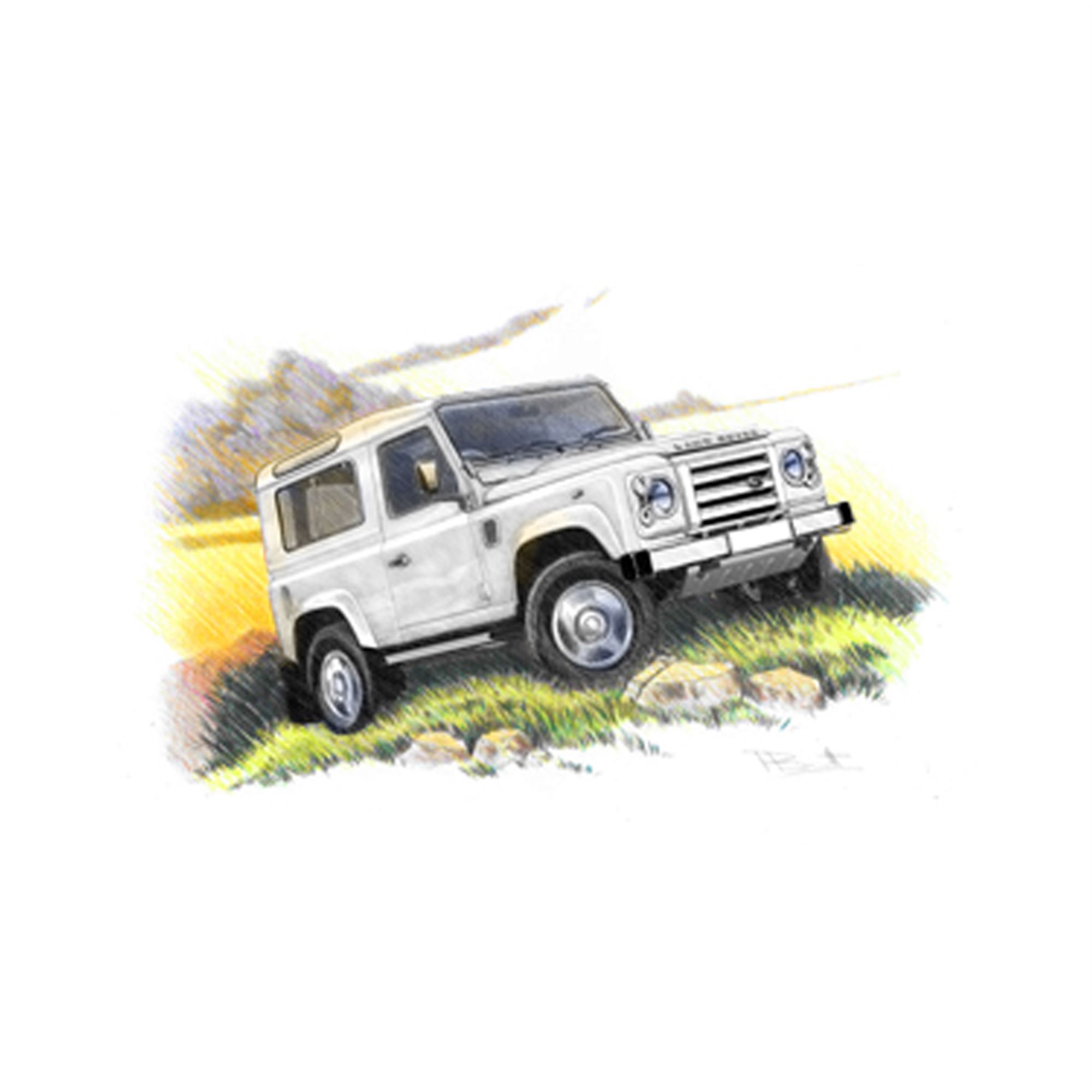 Defender 90 Yachting LE 2011on Personalised Portrait in Colour | Rimmer ...