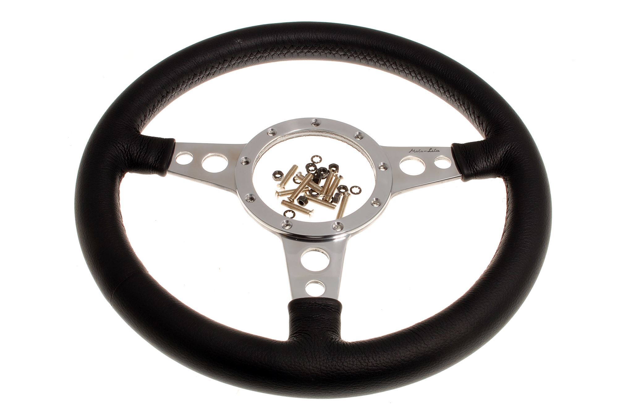 MotoLita Steering Wheel 13 inch Leather Flat MK413F