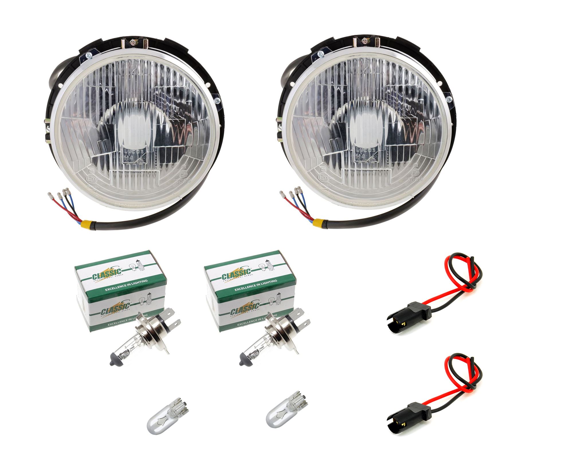 Headlamp 7" Conversion Kit H4 RHD No Pilot RB7129ORIG