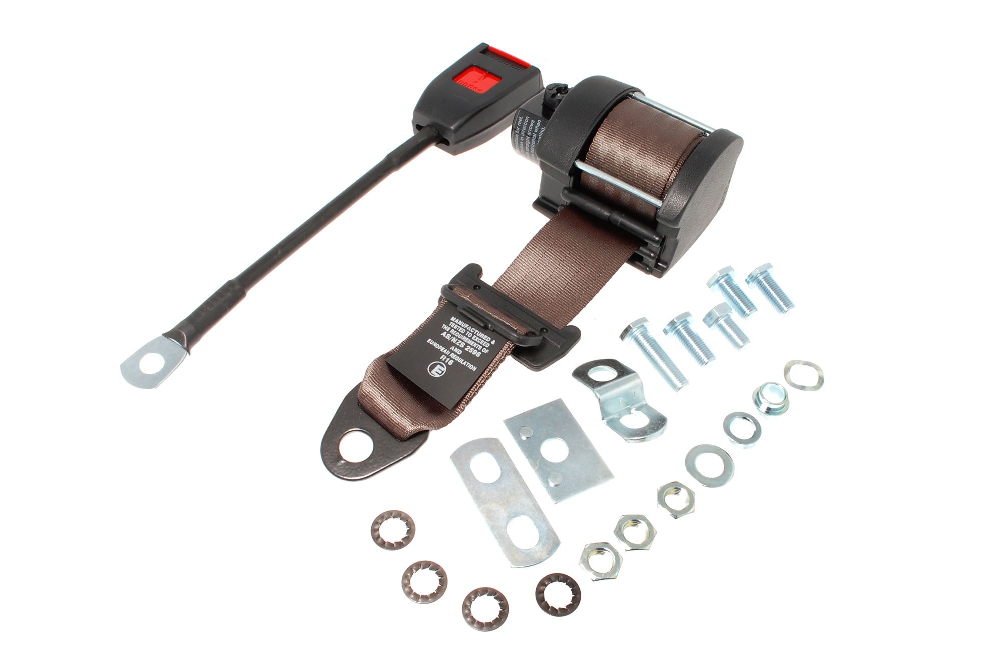 Seat Belt Kit Front 3 point Inertia 30cm Stalk Grey (single ...