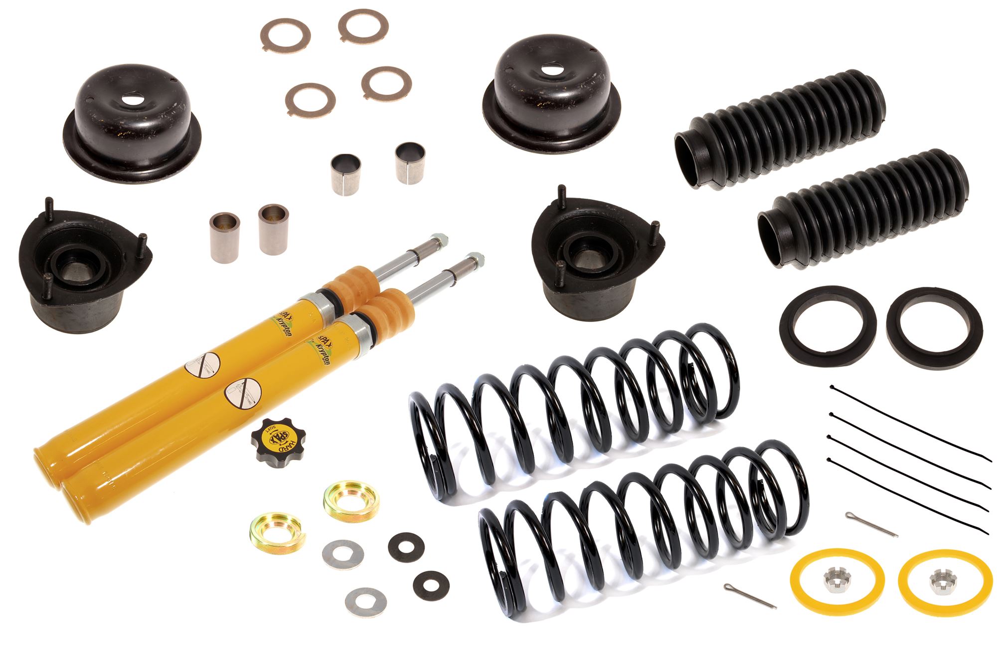 Front Suspension Legs Overhaul Kit with Spax KSX Top Adjustable Inserts