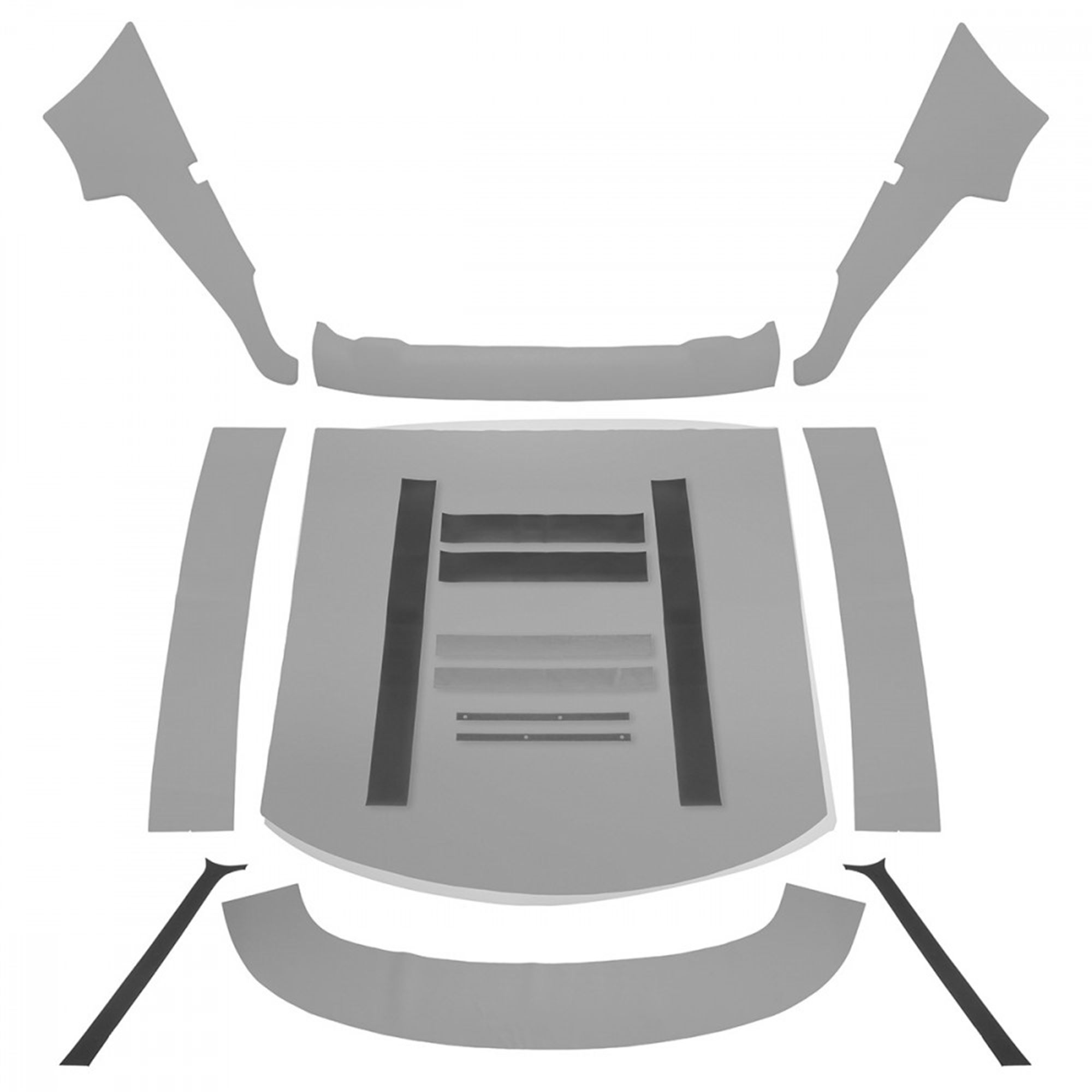 Complete Roof Lining Kit Grey Vinyl RP1456 Rimmer Bros