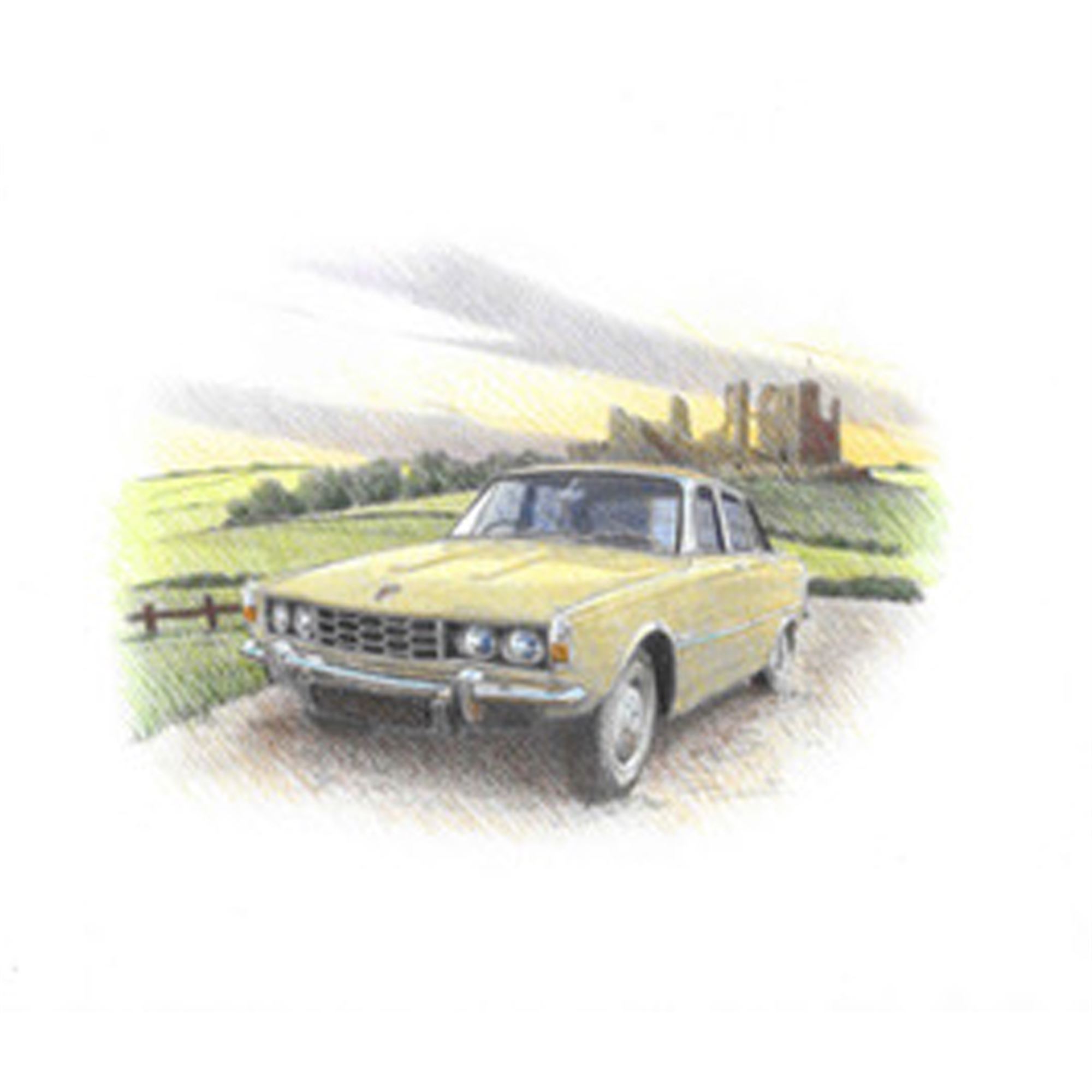 Rover P6 2000 Series 2 Saloon Personalised Portrait in Colour ...