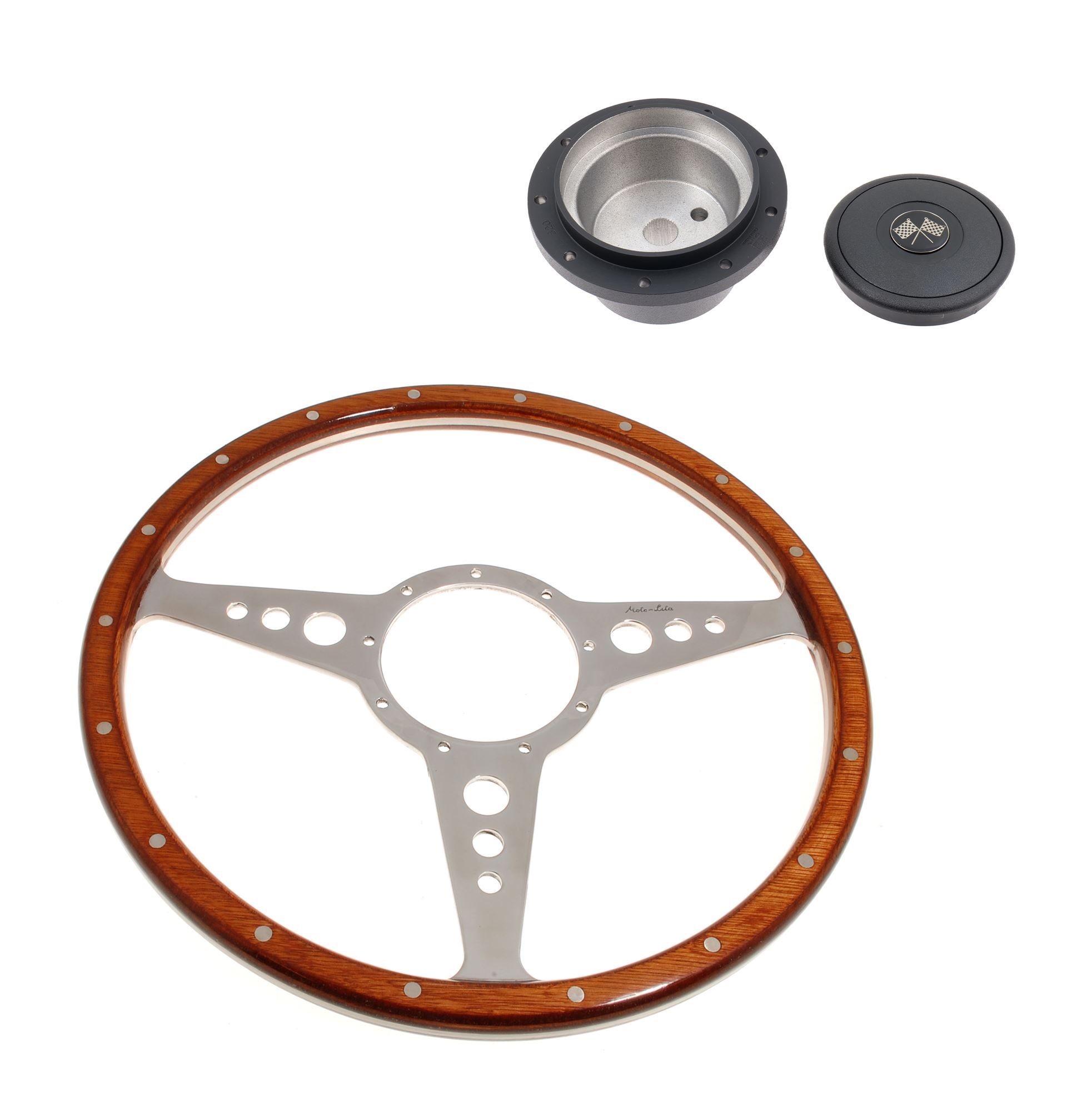 MotoLita Steering Wheel & Boss 14 inch Wood RR117014