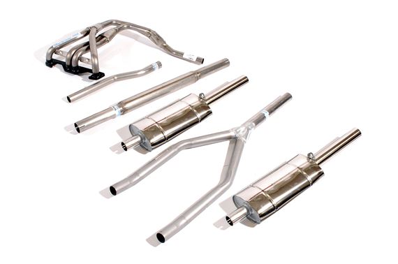 Stainless Steel Sports Twin Box Exhaust System - Including Manifold - RH5296