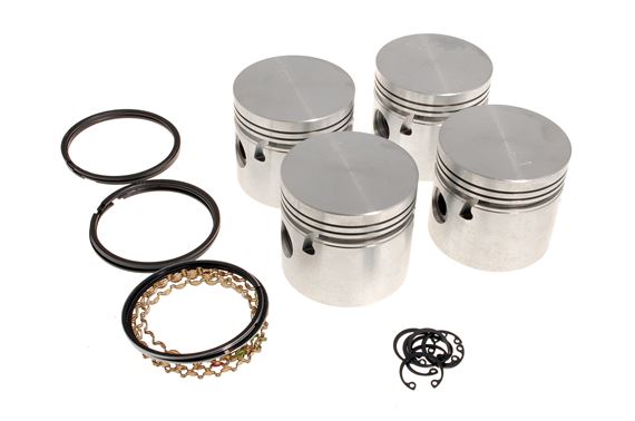 Piston Set - Oversize +0.030 - Complete with Rings - 155907030COUNTY