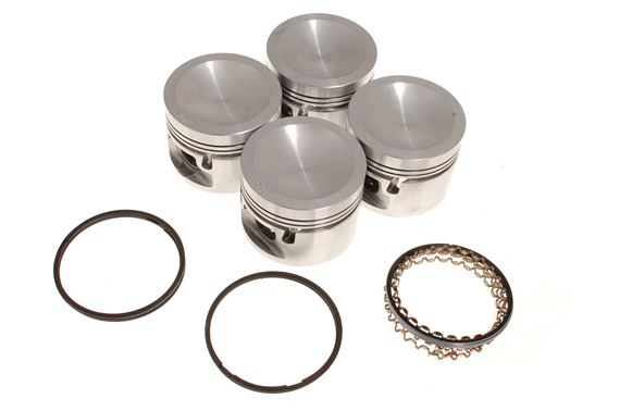Piston Set (4) - Push Fit (3 Ring) Type - Low Compression - Oversize +030 - 12H5163030 - Aftermarket