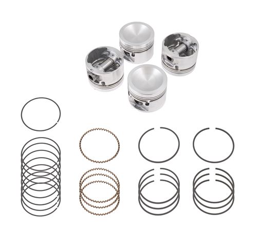 Piston Set (4) - Push Fit (3 Ring) Type - Low Compression - Oversize +020 - 12H5163020 - Aftermarket