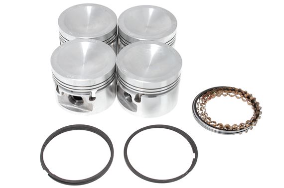 Piston Set (4) - Push Fit (3 Ring) Type - Low Compression - Oversize +040 - 12H5163040 - Aftermarket