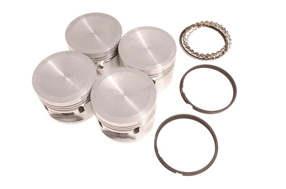 Piston Set (4) - Push Fit (3 Ring) Type - High Compression - Oversize +040 - 12H5163H040P - Aftermarket