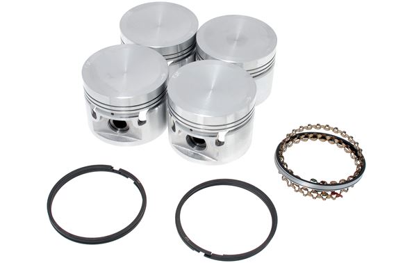 Piston Set (4) - Push Fit (3 Ring) Type - High Compression - Oversize +030 - 12H5163H030P - Aftermarket