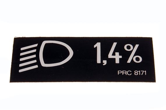Decal - Headlamp Level Information - PRC8171 - Genuine