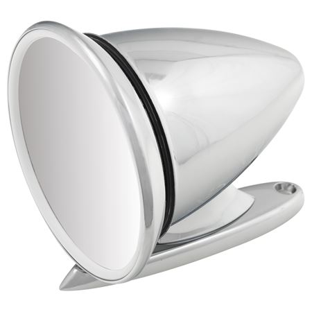 Door Mirror Bullet Type 3.5" Flat Glass Chrome - 222372 - Tourist Trophy