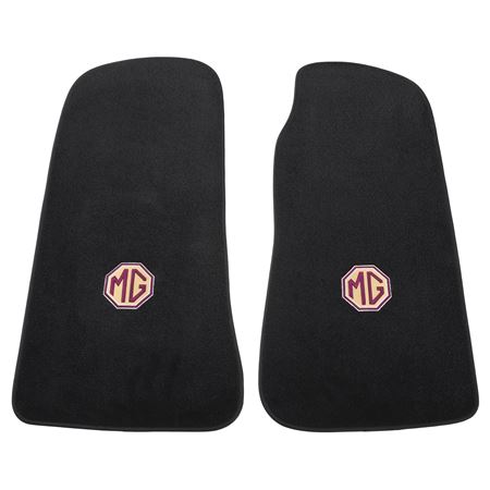Carpet Overmat Set (pair) Plush Black Embroidered MG Logo - 240731