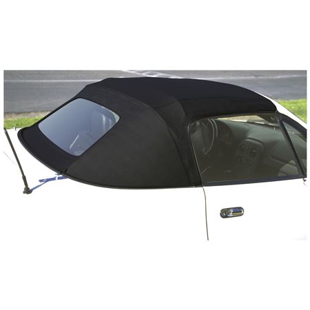Hood Cover Black Canvas Plastic Window Zipped Inc Rain Rail - 240-170 - Robbins