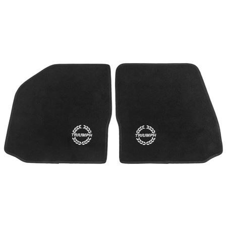 Overmats Plush Carpet (pair) Black with Triumph Logo - 240785