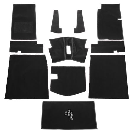 Carpet Set Complete - Black Nylon LHD - Sprint Mk1 - 242531 - Moss