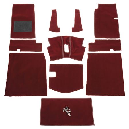 Carpet Set Complete - Red Nylon LHD - Sprint Mk1 - RP1256REDLHD - Moss