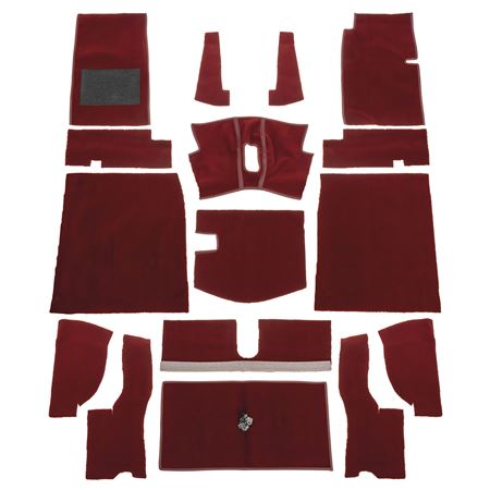 Carpet Set Complete - Red Nylon LHD - Midget MK1 Sprite MK2 - 242542 - Moss