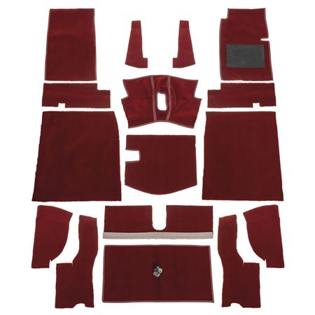 Carpet Set Complete - Red Nylon RHD - Midget MK1 Sprite MK2 - 242-547 - Moss