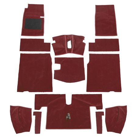 Carpet Set Complete - Red Nylon LHD - Midget MK2 Sprite MK3 - 242552 - Moss