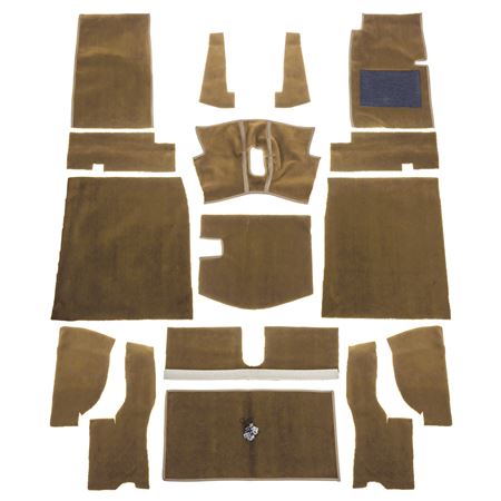 Carpet Set Complete - Honey Tan Nylon RHD - Midget MK1 Sprite MK2 - 242554 - Moss