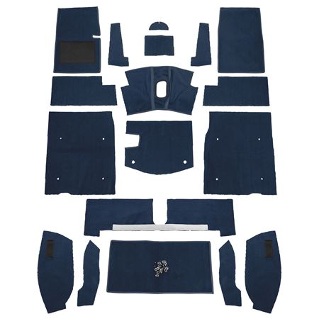 Carpet Set Complete - Navy Blue Nylon LHD - Midget MK3 Sprite MK4 - 242555 - Moss