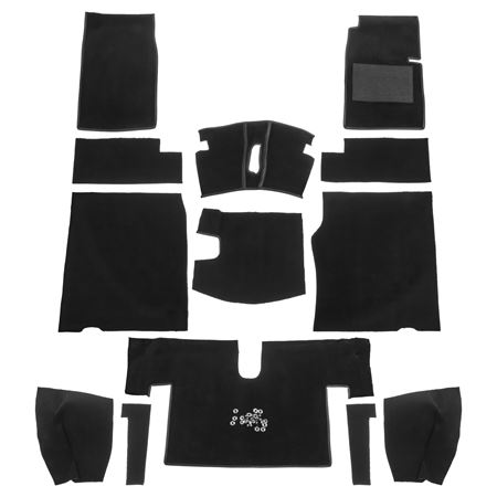Carpet Set Complete - Black Nylon RHD - Midget MK2 Sprite MK3 - 242-556 - Moss