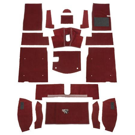 Carpet Set Complete - Red Nylon RHD - Midget MK3 Sprite MK4 - 242567 - Moss