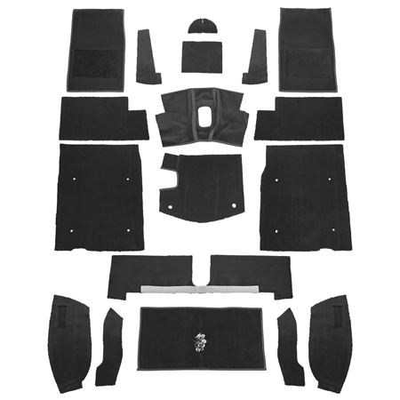 Carpet Set Complete - Black Nylon LHD - Midget 1500 - 242571 - Moss