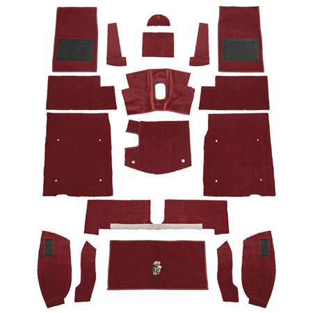 Carpet Set Complete - Red Nylon LHD - Midget 1500 - 242572 - Moss