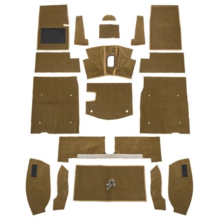 Carpet Set Complete - Honey Tan Nylon LHD - Midget MK3 Sprite MK4 - 242584 - Moss
