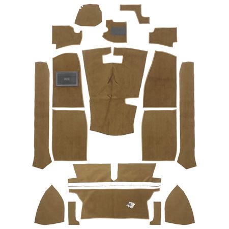 Carpet Set Standard - Honey Tan Nylon Sewn LHD - MGB Roadster - 242767 - Moss