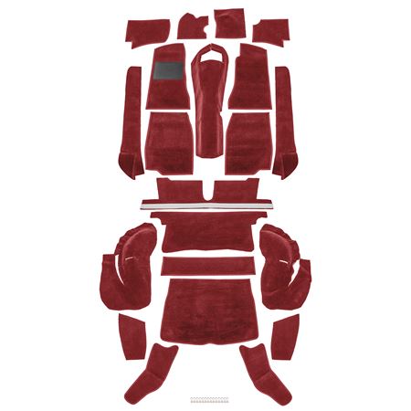 Carpet Set Premium - Red Moulded Nylon LHD - MGB GT - 244260