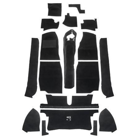Carpet Set Premium - Black Moulded Nylon LHD - MGB Roadster - 244300