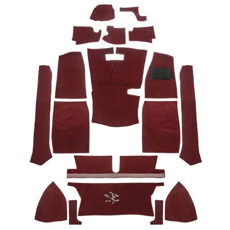 Carpet Set Standard - Red Nylon Sewn RHD - MGB Roadster - 242307 - Moss