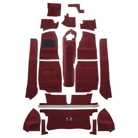 Carpet Set Premium - Red Nylon Moulded LHD - MGB Roadster - 244310