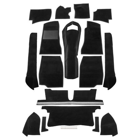 Carpet Set Premium - Black Nylon Moulded LHD - MGB Roadster - 244320