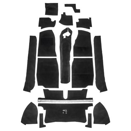 Carpet Set Premium - Black Moulded Nylon LHD - MGB GT - 244325 - Moss