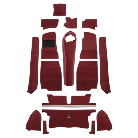 Carpet Set Premium - Red Nylon Moulded LHD - MGB Roadster - 244300